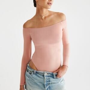 Aeropostale Seriously Soft Off the Shoulder Bodysuit Pink XS